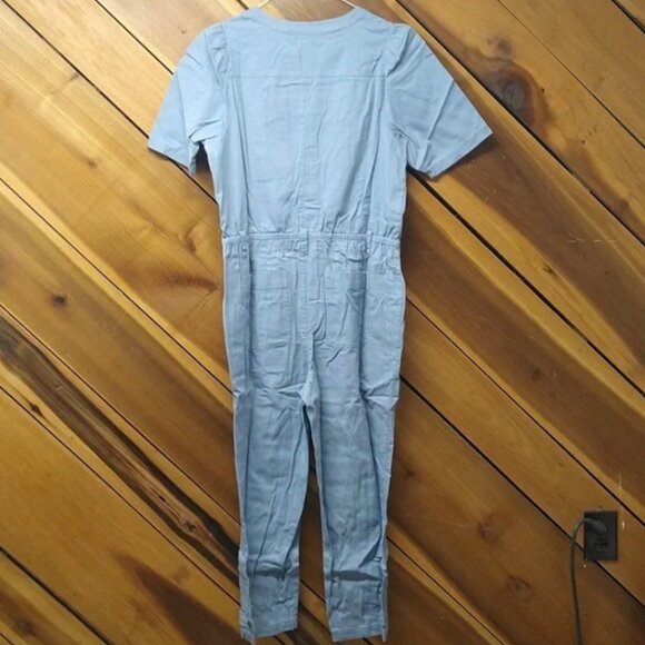 New! Democracy Stretch Twill Utility Belted Jumpsuit, Light Blue 2X NEW! - Picture 7 of 16